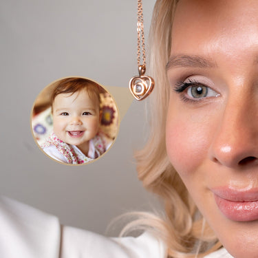 Timeless Photo Personalised Necklace - Gold Heart Necklace - Silver Heart Necklace - Custom Necklace Necklace Brother & Sisters